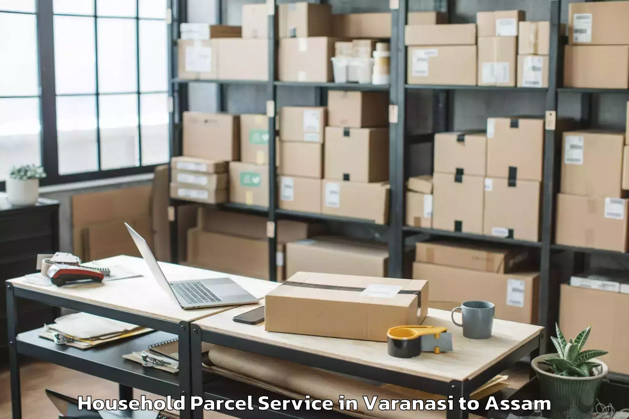 Top Varanasi to Biswanath Chariali Household Parcel Available